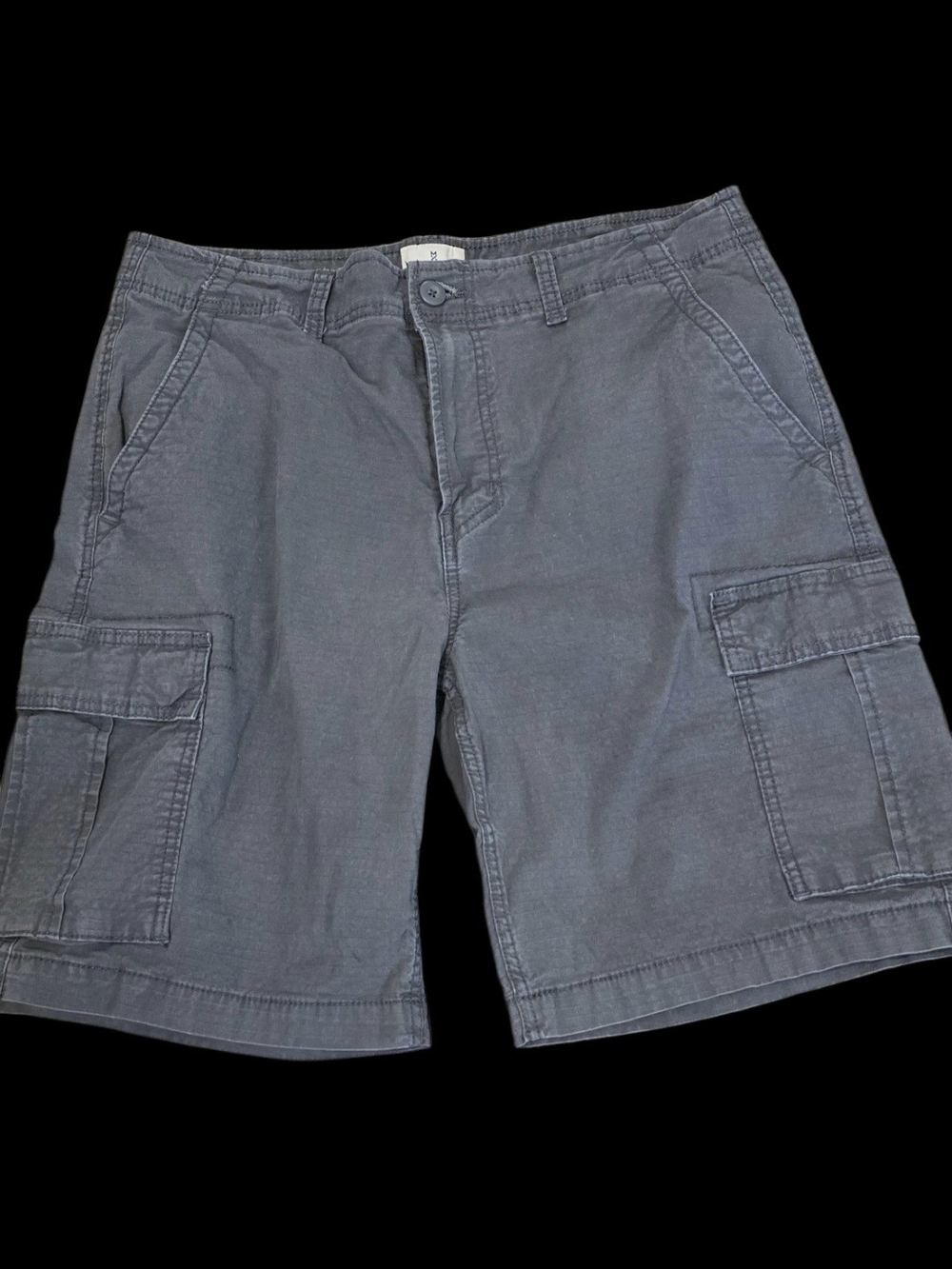 Men's Gray Cargo Shorts - Casual Utility Style Mutual Weave Size 34